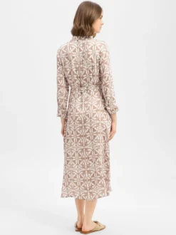 Ambiance Damen Blusenkleid in ecru taupe - Länge: lang