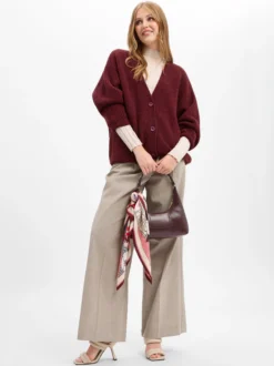american vintage Damen Strickjacke - East in bordeaux