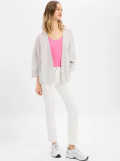 american vintage Damen Strickjacke mit Wolle - Damsville in hellgrau