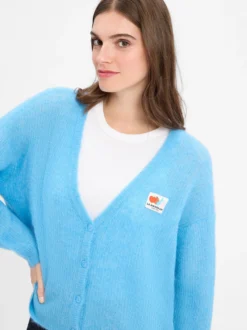 american vintage Damen Strickjacke mit Alpaka-Anteil - Nenybay in blau