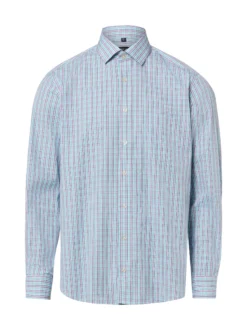 Andrew James Herren Businesshemd in aubergine mint