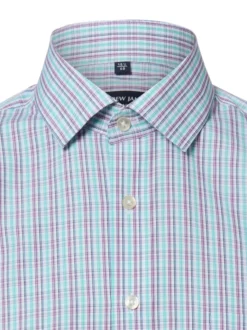 Andrew James Herren Businesshemd in aubergine mint