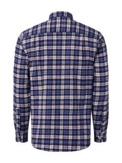 Andrew James Herren Flanellhemd in sand blau