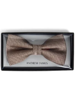 Andrew James Herren Fliege aus Seide in taupe beige