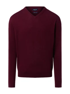 Andrew James Herren Strickpullover mit Wolle und Cashmere in aubergine