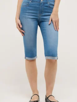 Angels Damen Jeans - Capri Turn Up in light stone
