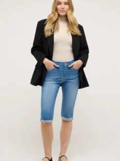 Angels Damen Jeans - Capri Turn Up in light stone