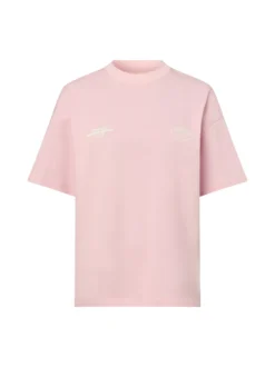 Another Cotton Lab Damen T-Shirt - Good Mood in rosa weiß