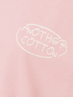 Another Cotton Lab Damen T-Shirt - Good Mood in rosa weiß