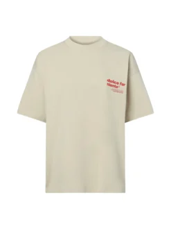 Another Cotton Lab Damen T-Shirt - Leisure Club in beige rot