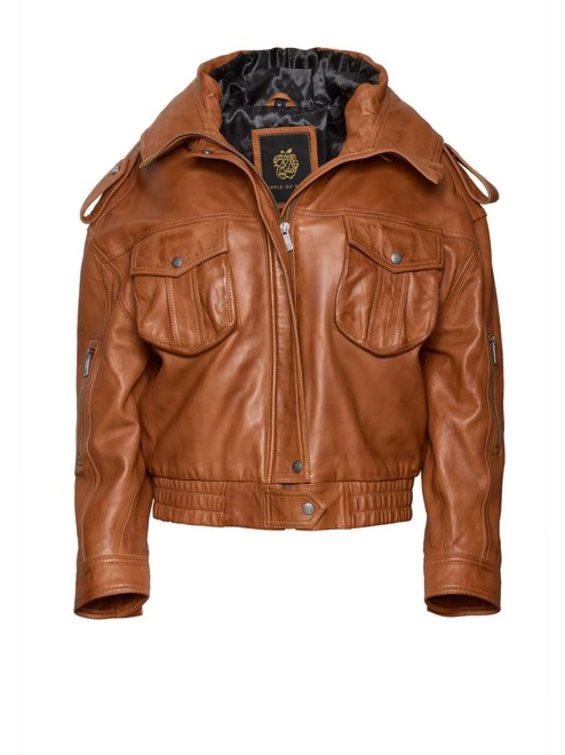 Apple of Eden Damen Lederjacke in cognac