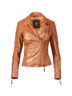 Apple of Eden Damen Lederjacke AOE-114 in cognac