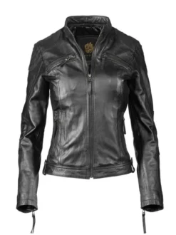 Apple of Eden Damen Lederjacke - 142 in schwarz