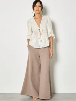 Apricot Damen Bluse in beige ecru - Ärmel: langarm