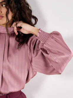 Apricot Damen Bluse in purple - Ausschnitt: Stehkragen
