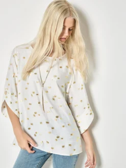 Apricot Damen Bluse in weiß - Ausschnitt: Rundhals
