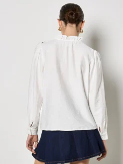 Apricot Damen Bluse in weiß - Ärmel: langarm