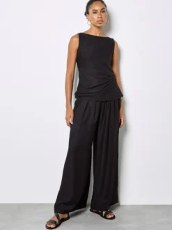 Apricot Damen Blusentop in schwarz - Ärmel: ohne Arm