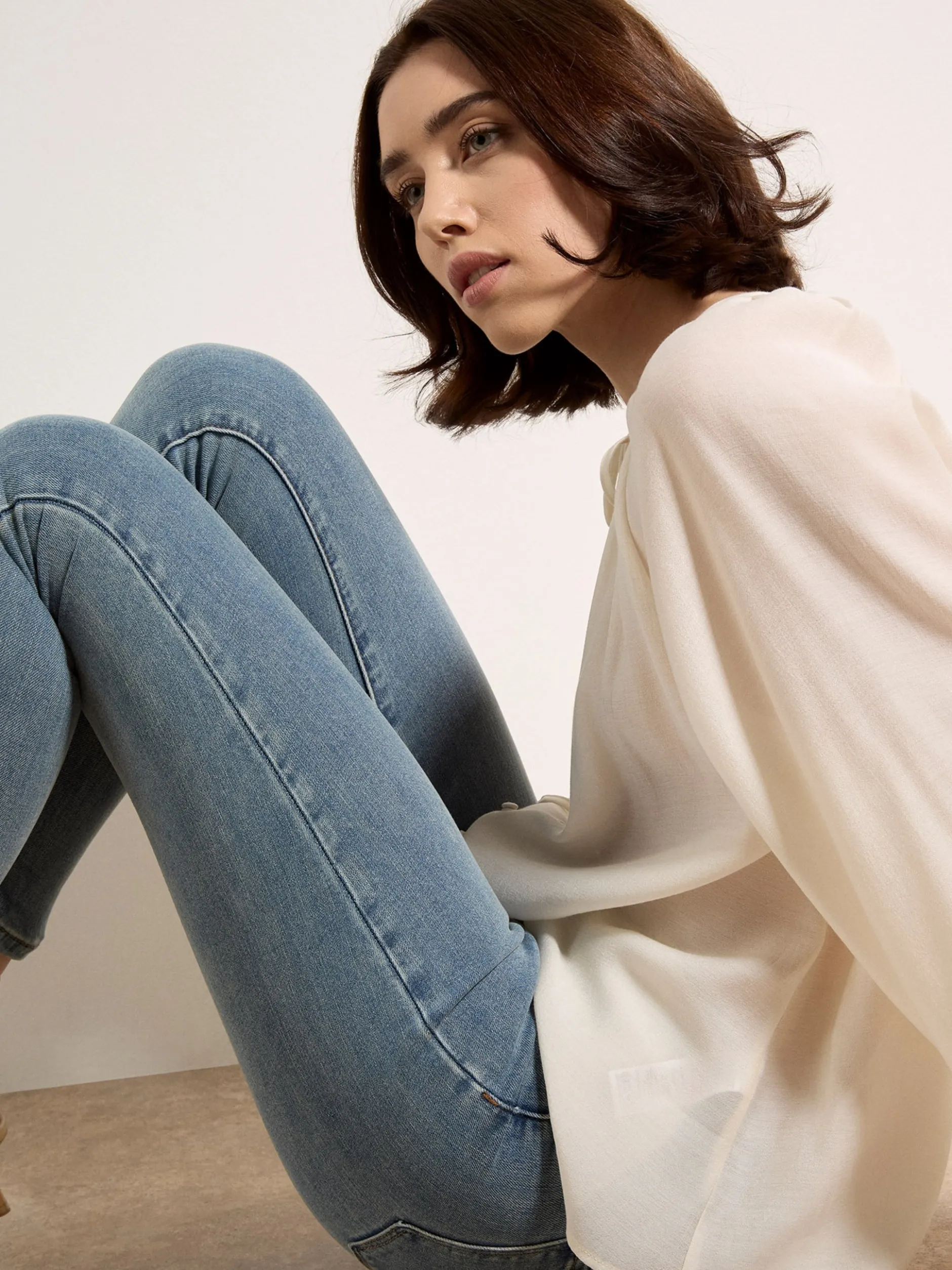 Apricot Damen Jeans in blau denim - Länge: lang