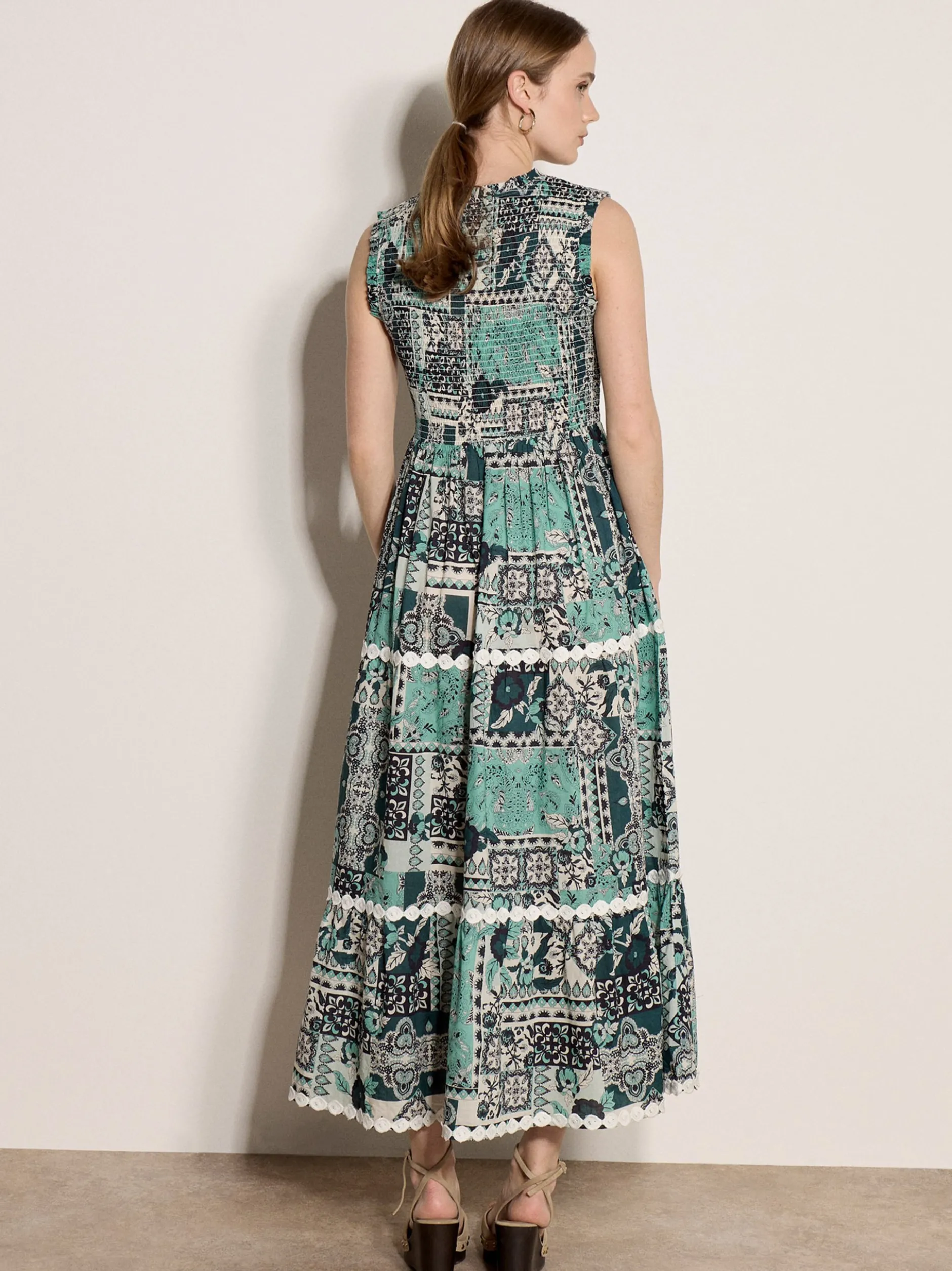 Apricot Damen Maxikleid in blau türkis - Länge: midi