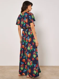 Apricot Damen Maxikleid in mehrfarbig blau - Länge: lang