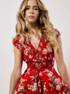 Apricot Damen Maxikleid in rot mehrfarbig - Länge: lang