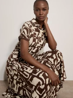 Apricot Damen Midikleid in braun beige - Länge: midi