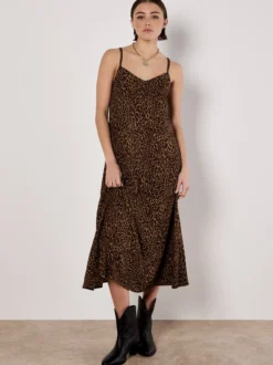 Apricot Damen Midikleid in braun mehrfarbig
