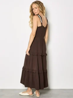Apricot Damen Midikleid in braun - Ausschnitt: Karree