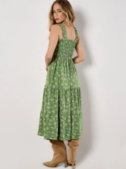 Apricot Damen Midikleid in grün - Ausschnitt: Karree