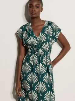 Apricot Damen Midikleid in grün - Länge: midi