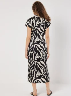 Apricot Damen Midikleid in schwarz beige - Länge: midi