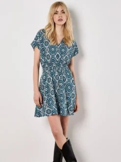 Apricot Damen Minikleid in blau - Länge: knielang