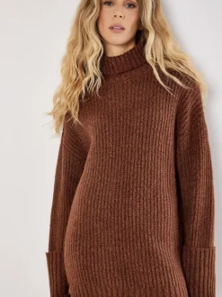 Apricot Damen Minikleid in braun rot - Länge: kurz