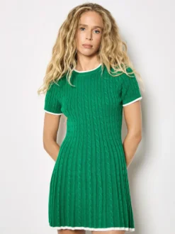 Apricot Damen Minikleid in grün - Ausschnitt: Rundhals