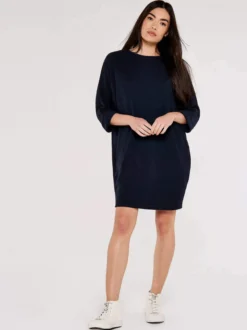 Apricot Damen Minikleid in marine blau - Länge: knielang