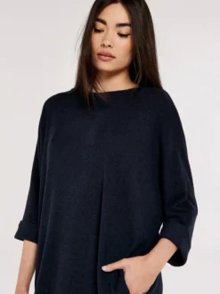 Apricot Damen Minikleid in marine blau - Länge: knielang