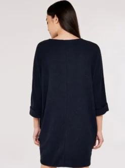 Apricot Damen Minikleid in marine blau - Länge: knielang