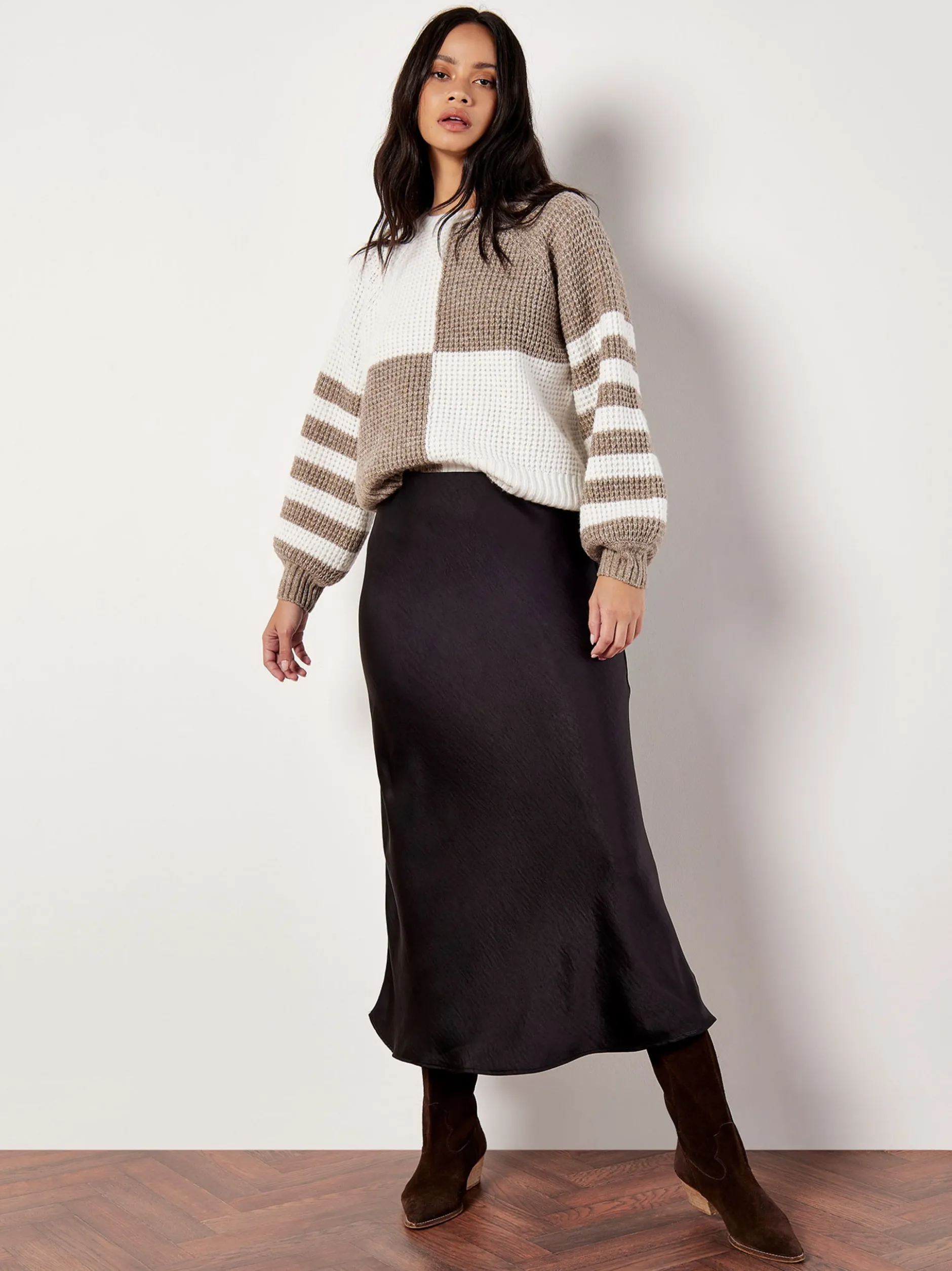 Apricot Damen Pullover in beige ecru - Ärmel: langarm