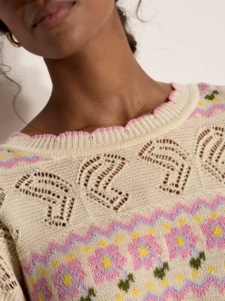 Apricot Damen Pullover in beige - Ausschnitt: Rundhals