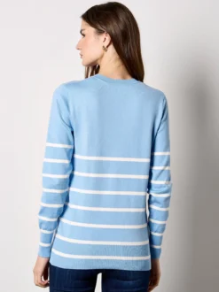 Apricot Damen Pullover in blau - Ausschnitt: Rundhals