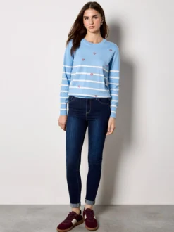 Apricot Damen Pullover in blau - Ausschnitt: Rundhals