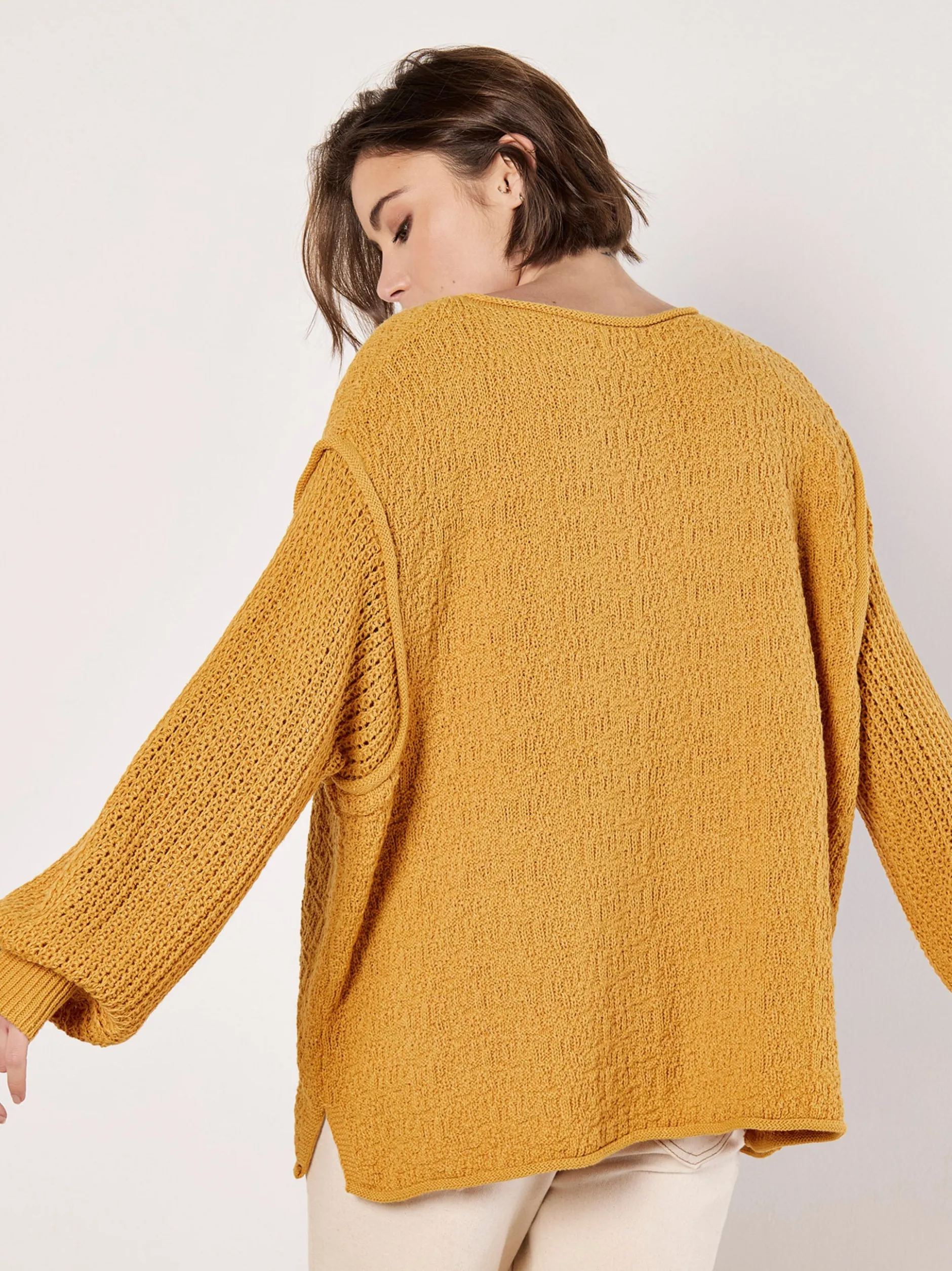 Apricot Damen Pullover in gelb - Ärmel: langarm