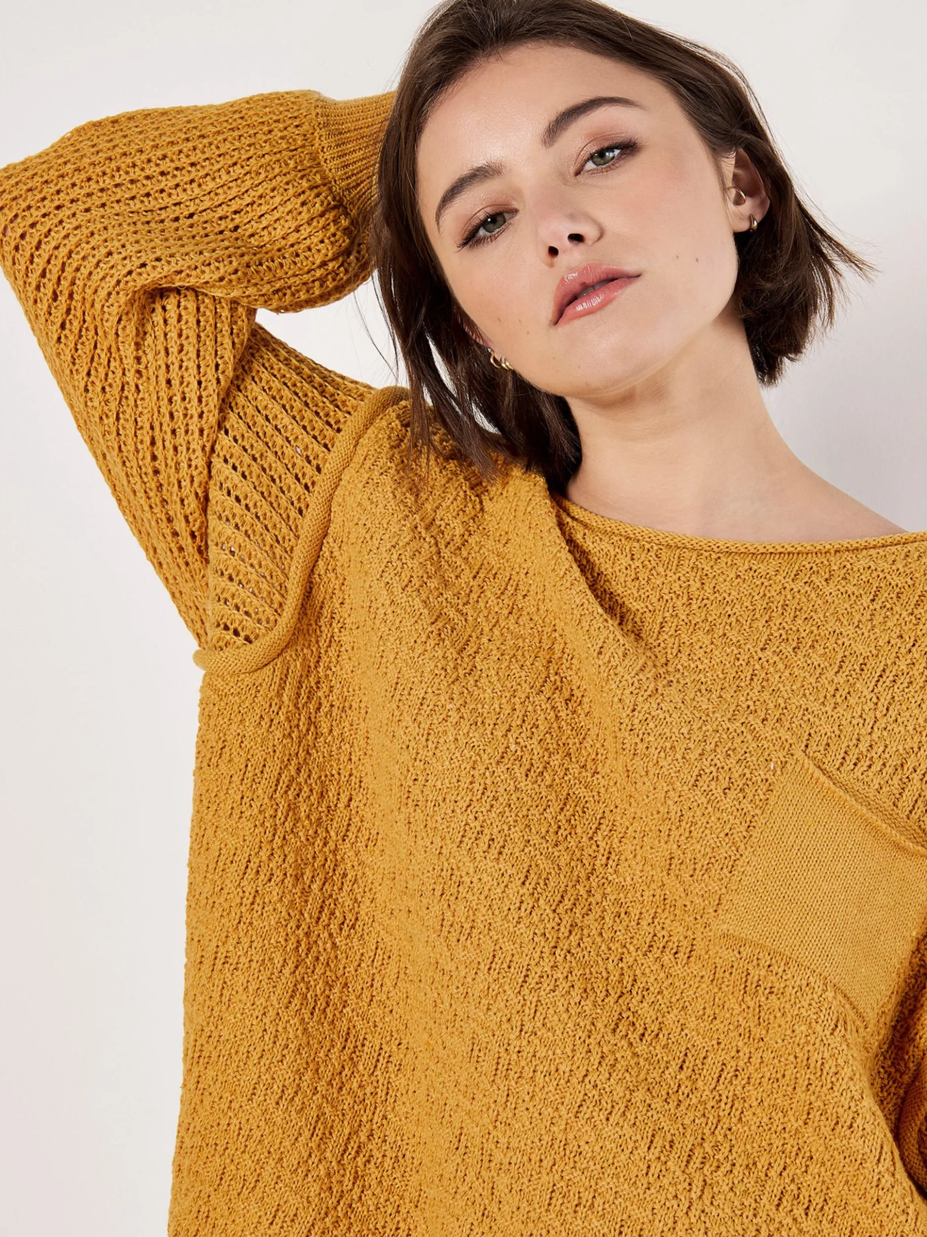 Apricot Damen Pullover in gelb - Ärmel: langarm