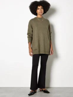 Apricot Damen Pullover in khaki - Ausschnitt: Rundhals