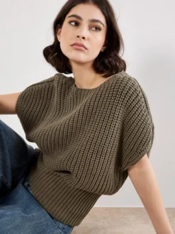 Apricot Damen Pullover in khaki - Ausschnitt: Rundhals