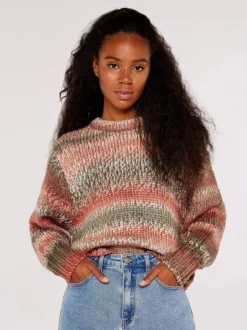 Apricot Damen Pullover in koralle - Ausschnitt: Rundhals