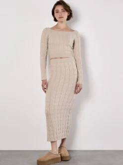 Apricot Damen Rock in beige - Länge: lang