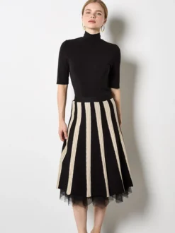 Apricot Damen Rock in schwarz - Länge: midi