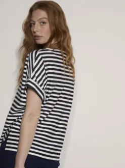 Apricot Damen Shirt in blau weiß - Ausschnitt: U-Boot